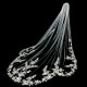 Feishiluo Ivory and White 100% Polyester Appliques Lace Bridal Wedding Veils One Layer Long Floral Bride Accessories