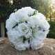 Flower Bridal Silk Real Touch White Wedding Ceremony Artificial Flower Holder Wedding Handhold Flower